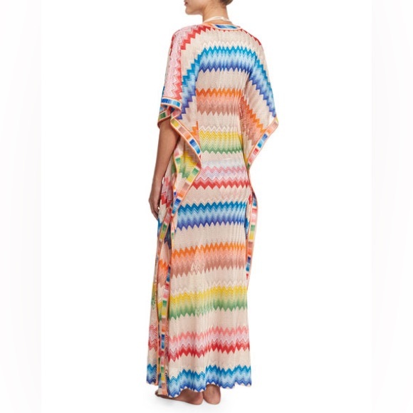 Missoni Mare Zigzag-Print Long Caftan Coverup, Multi Size OS - Picture 3 of 7